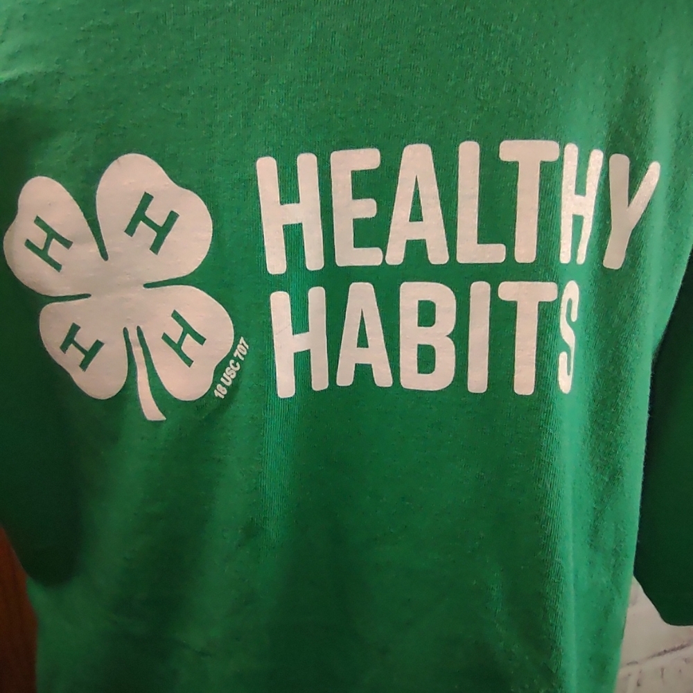 Med. Green Mens T-Shirt with Healthy Habits Print - Picture 4 of 6